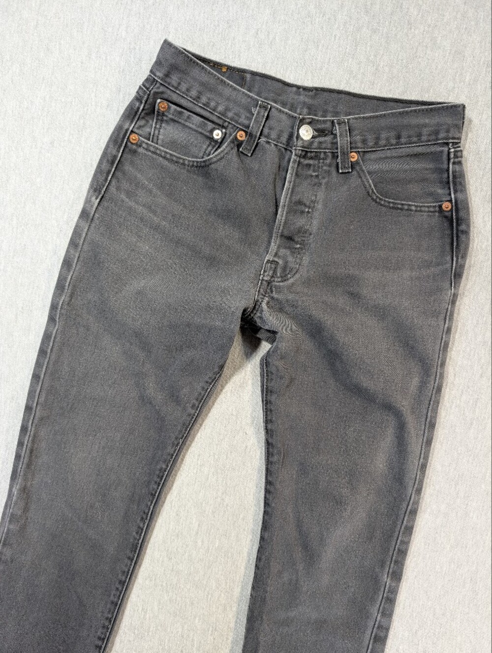Vintage Levi's 501 Straight Jeans Men's 28 X 30 Faded Grey Black